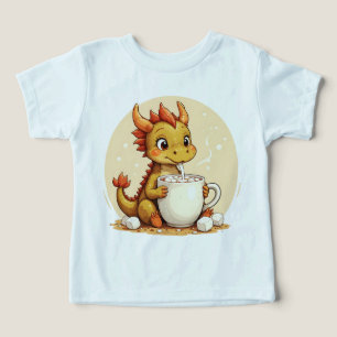 Cute Baby Dragon Hot Chocolate Kids Kawaii Cozy De Toddler T-shirt