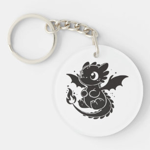 Cute Baby Dragon Minimalist Keychain. Keychain
