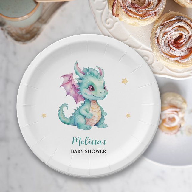 Cute Baby Dragon Paper Plates (Creator Uploaded)