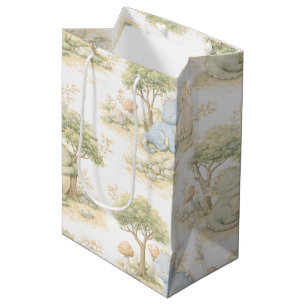 Cute Baby Dragon Pastel Woodland Pattern (2) Medium Gift Bag