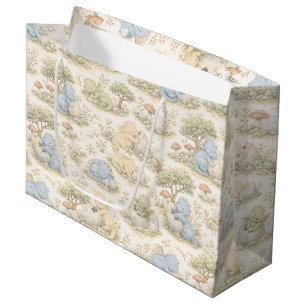 Cute Baby Dragon Pastel Woodland Pattern (3) Large Gift Bag