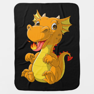 Cute baby dragon spitting fire blanket