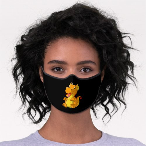 Cute baby dragon spitting fire premium face mask