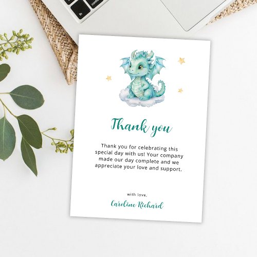 Cute Baby Dragon Thank You Card