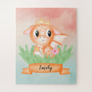 Cute Baby Dragon Watercolour Puzzle