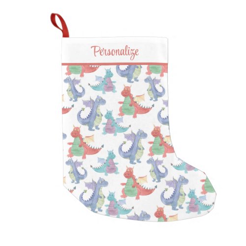 Cute Baby Dragons Happy Dancing Funny Cartoon Small Christmas Stocking