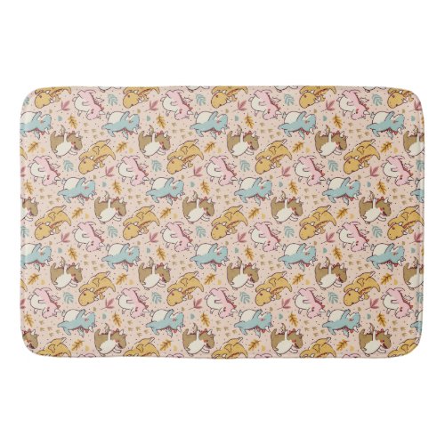 Cute baby dragons pattern design bath mat