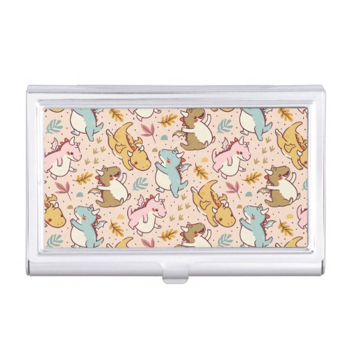 Cute baby dragons pattern design business card case