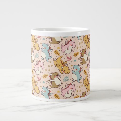 Cute baby dragons pattern design giant coffee mug
