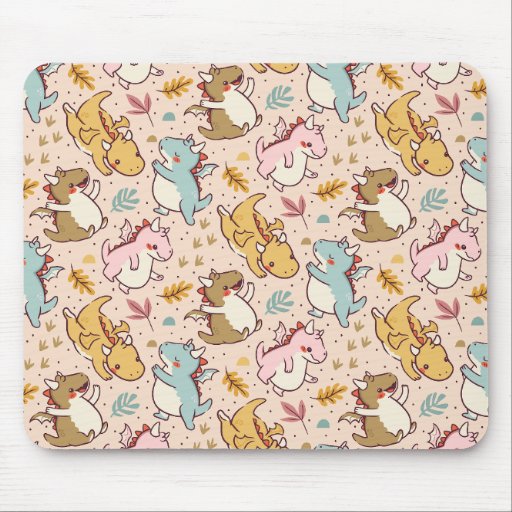 Cute baby dragons pattern design mouse pad