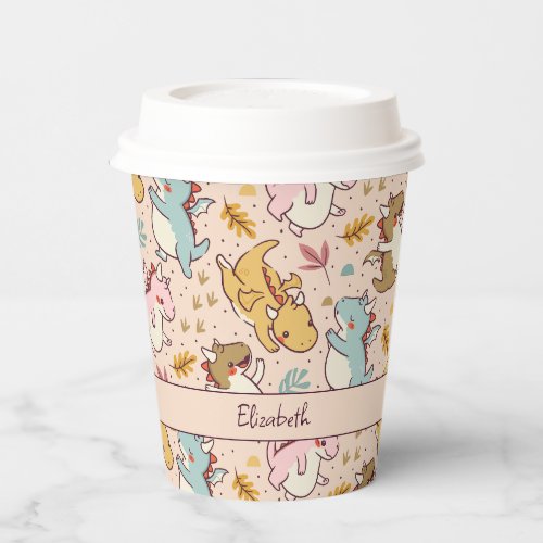 Cute baby dragons pattern design paper cups