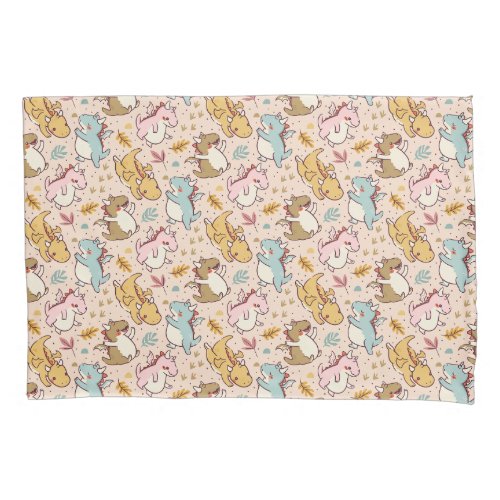 Cute baby dragons pattern design pillow case