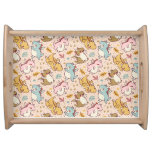 Cute baby dragons pattern design serving tray