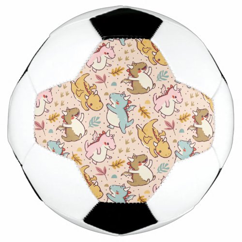 Cute baby dragons pattern design soccer ball