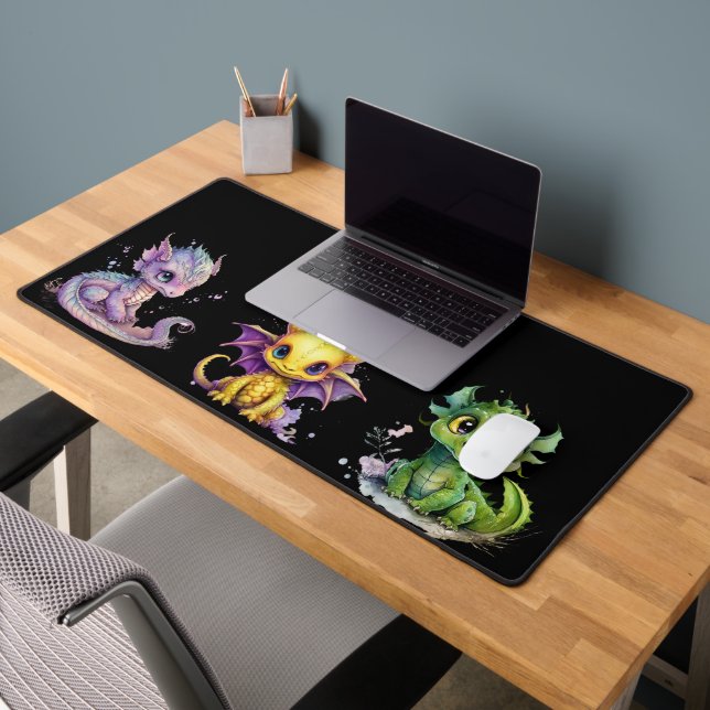 Cute Baby Dragons Personalized Desk Mat (Office 2)