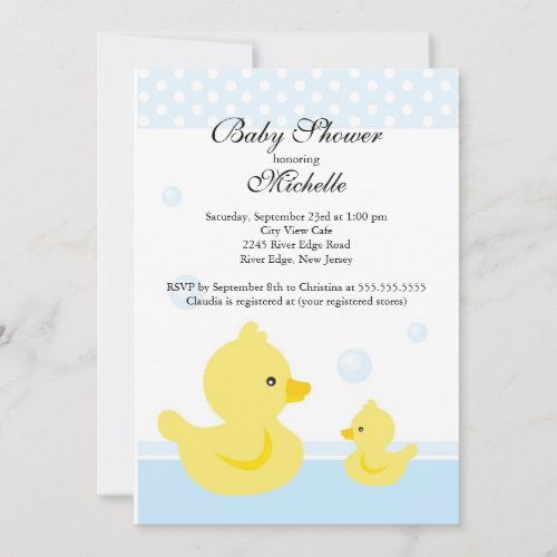 Cute Baby Duck Baby Shower Invitation