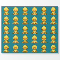 Cute Yellow Rubber Ducks Bubbles Baby Shower Wrapping Paper