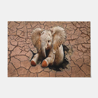 Cute Baby Elephant 3D Doormat| Elephant Lover Gift Doormat