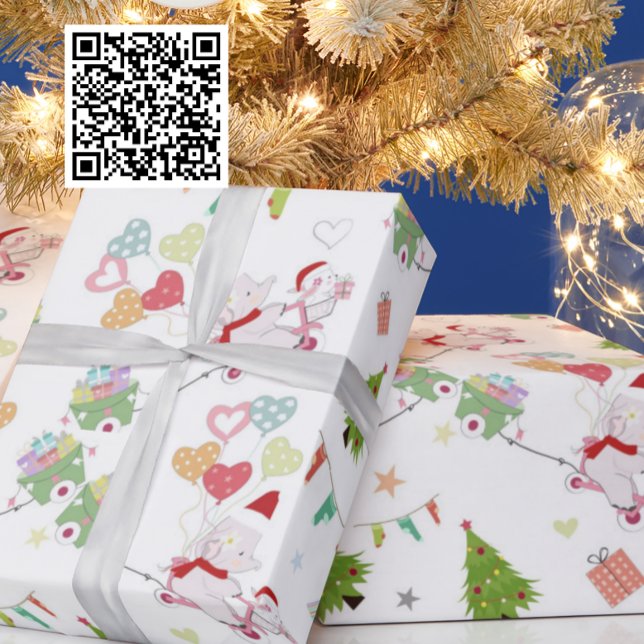 Cute Baby Elephant And Bunny Pattern Wrapping Paper (Creator Uploaded)