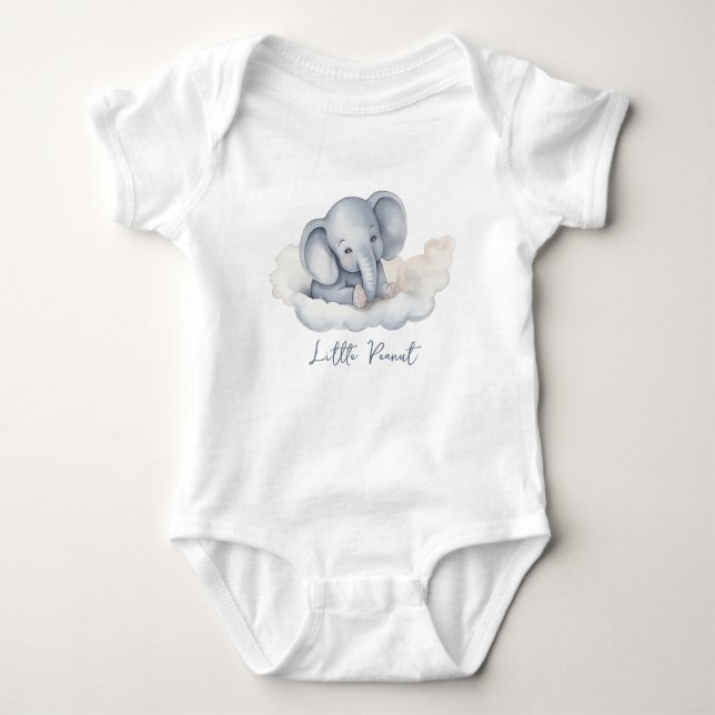 Cute Baby Elephant Baby Shower Bodysuit (Front)