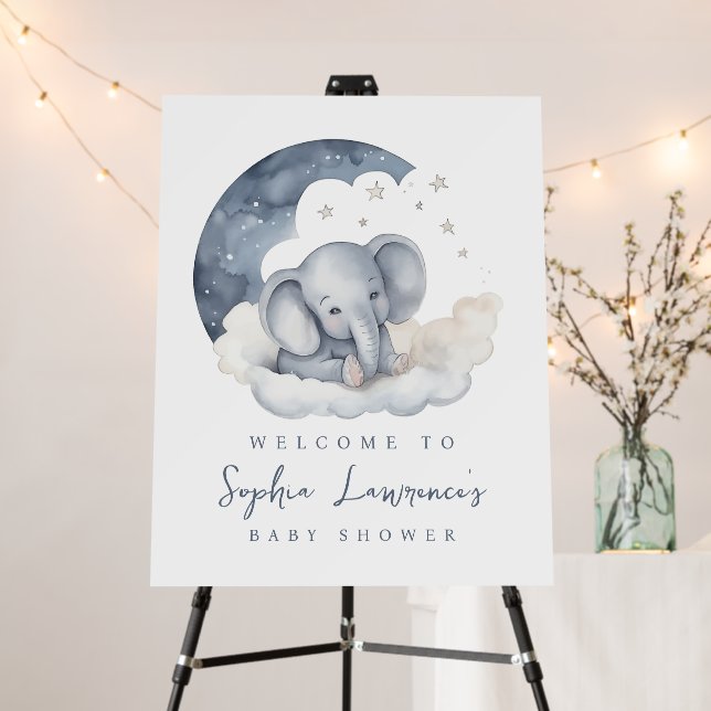 Cute Baby Elephant Baby Shower Foam Board (In Situ (Stand))
