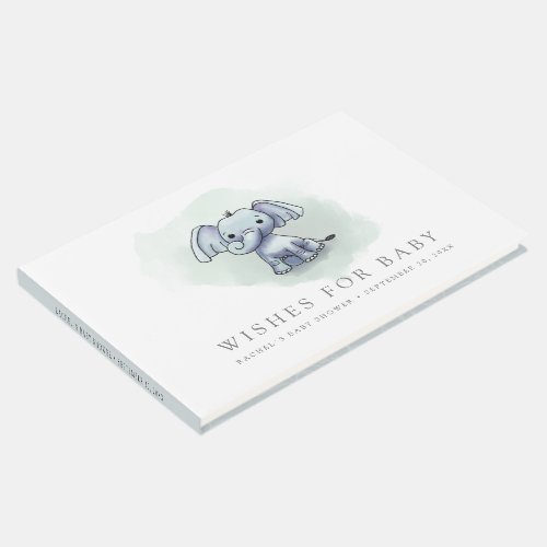 Cute baby elephant baby shower guest book