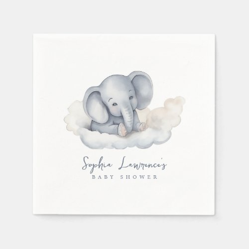 Cute Baby Elephant Baby Shower Napkins