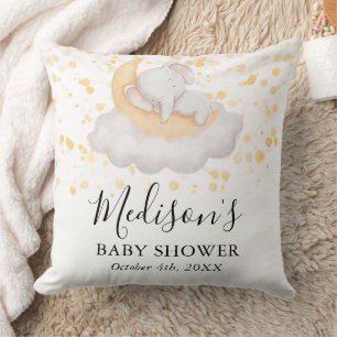 Cute Baby Elephant Baby Shower Party  Throw Pillow