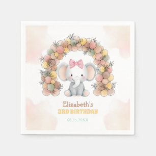 Cute Baby Elephant Balloon Arch Birthday  Napkins