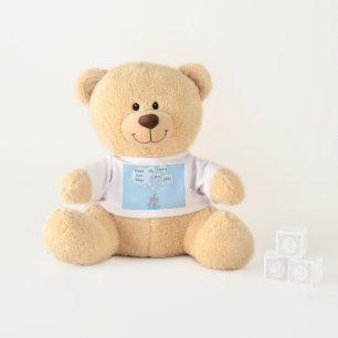 Cute Baby Elephant Blowing Bubbles Monogrammed Teddy Bear