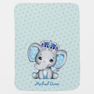 Cute Baby Elephant Boy Prince Blanket