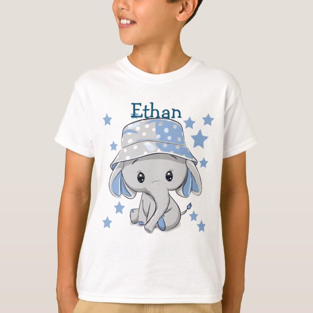 Cute Baby Elephant Boy  T-Shirt (Front)