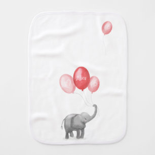 Cute baby elephant burp cloth (pink)
