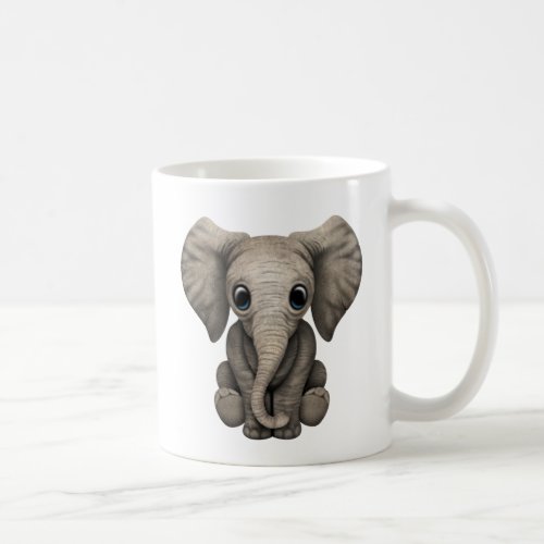 Cute Baby Elephant Calf Sitting Down Coffee Mug