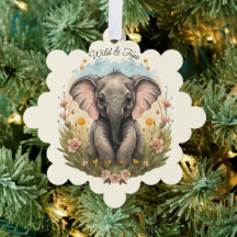Cute Baby Elephant Calf Wildflower Wanderlust 