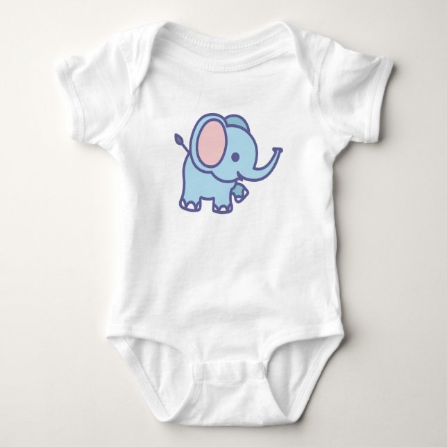 Cute Baby Elephant Cartoon-47767 Bodysuit (Front)