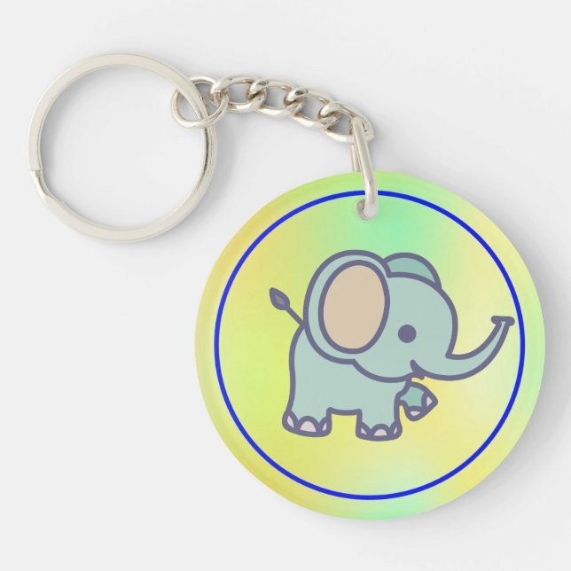 Cute Baby Elephant Cartoon-47767 Keychain (Front)