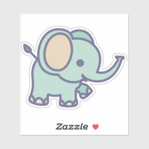 Cute Baby Elephant Cartoon-47767 Sticker