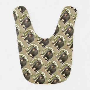 Cute Baby Elephant Child Art Bib