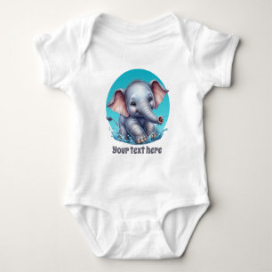 Cute baby elephant customizable boys bodysuit