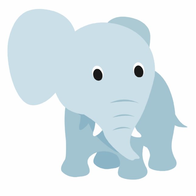 Cute Baby Elephant Cutout (Front)