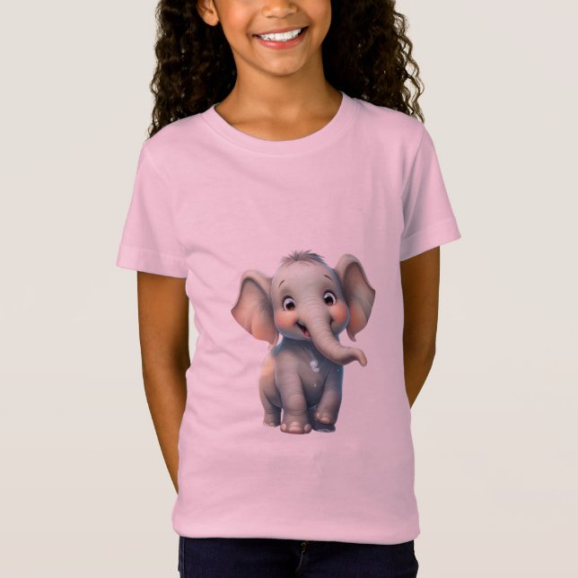 cute baby elephant design t-shirts (Front)