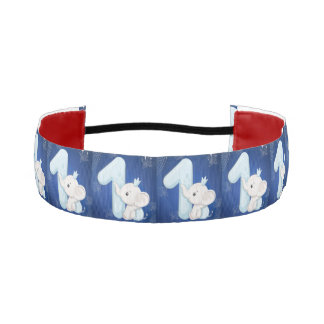 Cute Baby Elephant First Birthday Athletic Headband