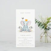 Cute Baby Elephant Foliage Baby Shower Invite (Standing Front)