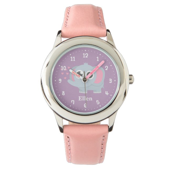 Cute Baby Elephant For Girls Watch (Front)