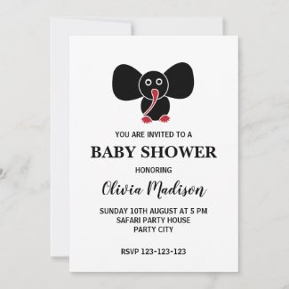 Cute Baby Elephant Gender Neutral Baby Shower