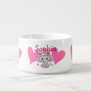 Cute Baby Elephant Girl Bowl