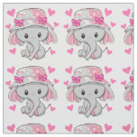 Cute Baby Elephant Girl Fabric
