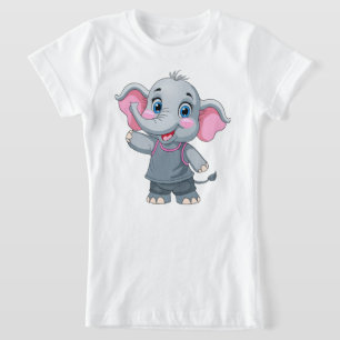 Cute Baby Elephant Girl's T-Shirt