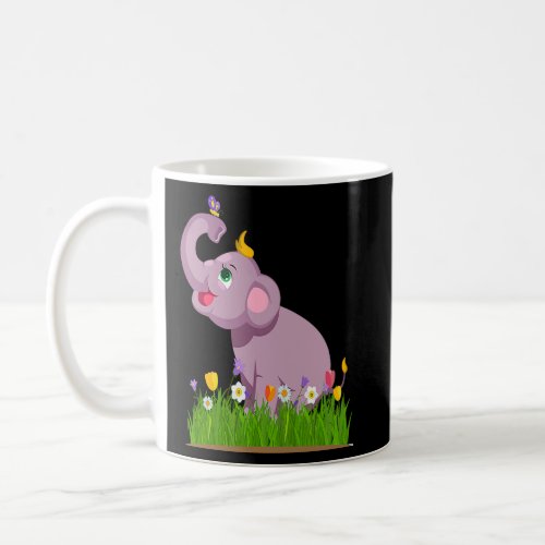 cute baby elephant  illustration  coffee mug